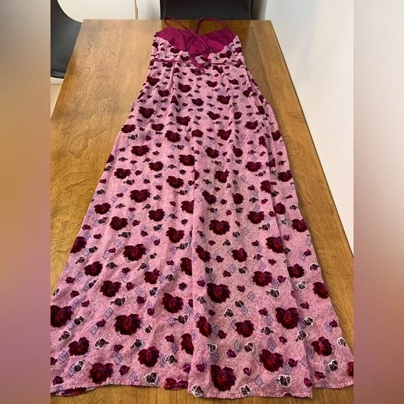 For Love & Lemons Love Marina Maxi Dress Sz XS Silk Blend Floral Fairy Romantic - Picture 13 of 15